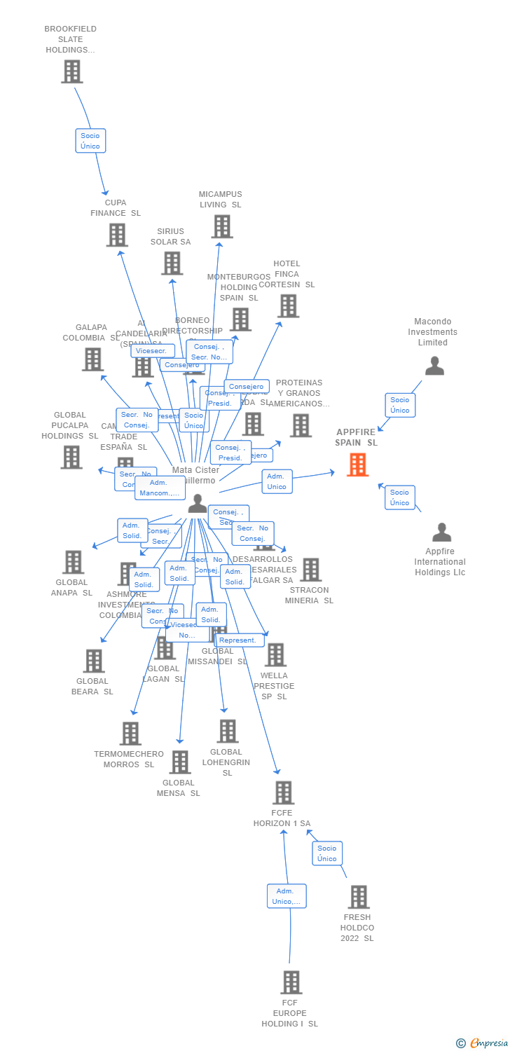 Vinculaciones societarias de APPFIRE SPAIN SL