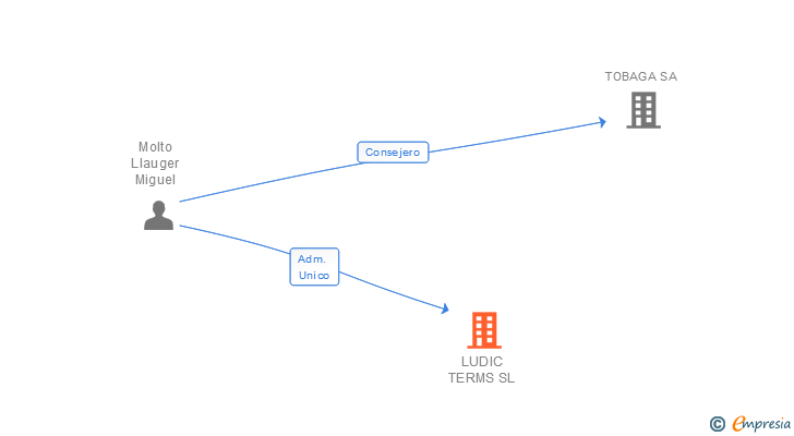 Vinculaciones societarias de LUDIC TERMS SL