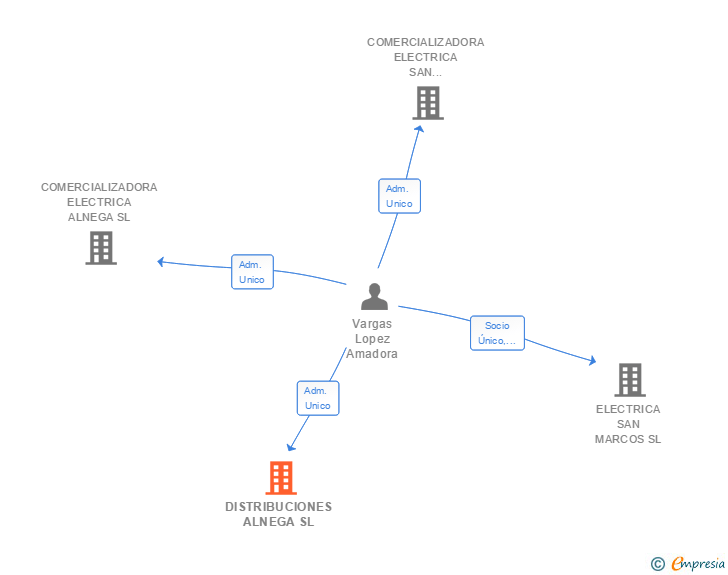 Vinculaciones societarias de DISTRIBUCIONES ALNEGA SL