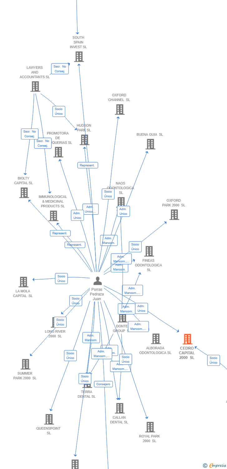 Vinculaciones societarias de CEDRO CAPITAL 2000 SL