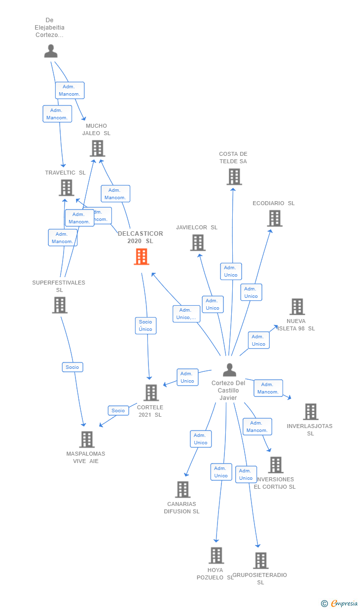 Vinculaciones societarias de DELCASTICOR 2020 SL