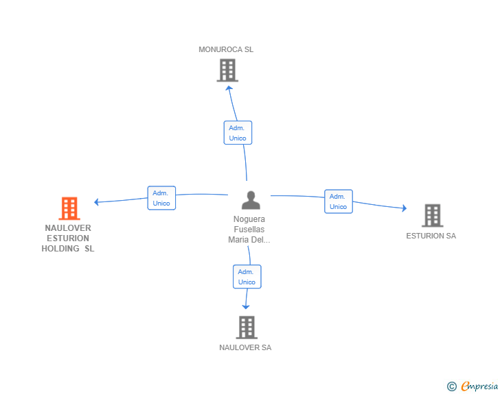 Vinculaciones societarias de NAULOVER ESTURION HOLDING SL