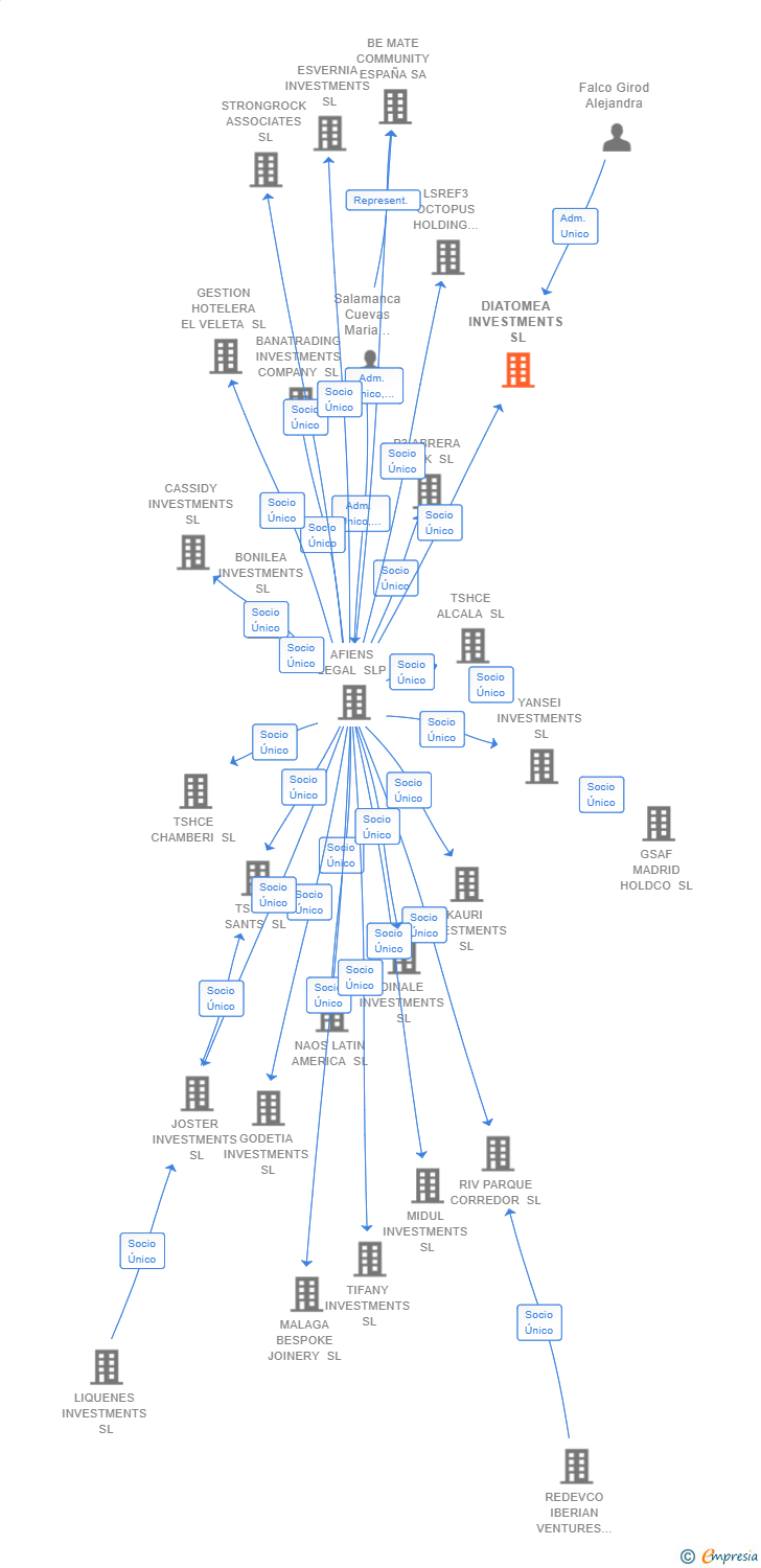 Vinculaciones societarias de DIATOMEA INVESTMENTS SL