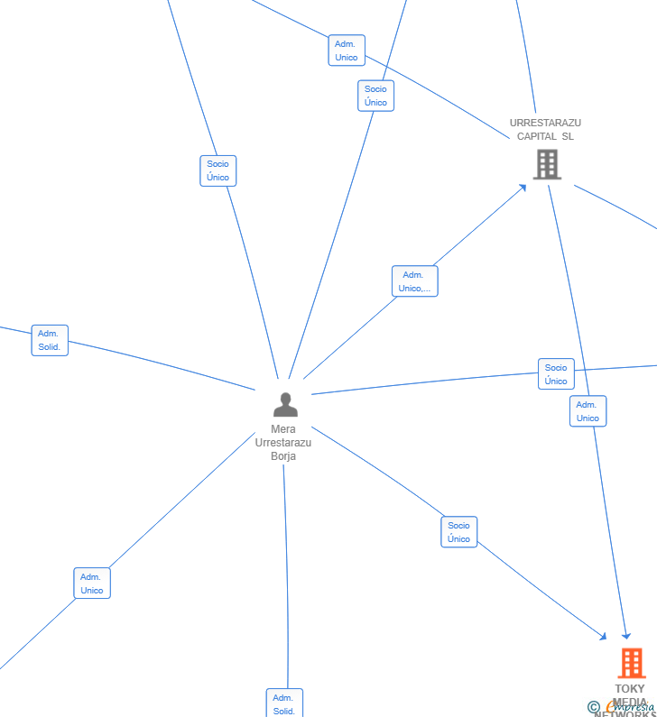 Vinculaciones societarias de TOKY MEDIA NETWORKS SL