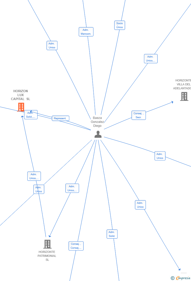 Vinculaciones societarias de HORIZON LUX CAPITAL SL
