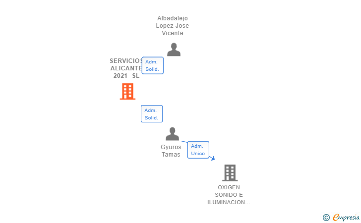 Vinculaciones societarias de SERVICIOS ALICANTE 2021 SL