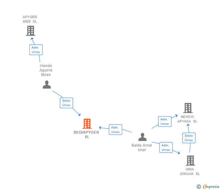 Vinculaciones societarias de BEDIAPYGER SL
