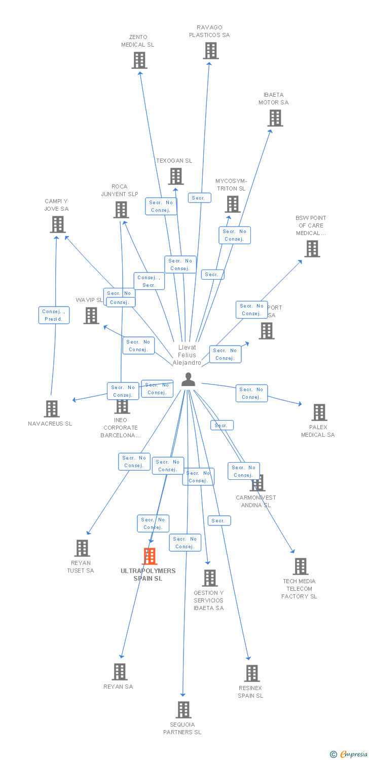 Vinculaciones societarias de ULTRAPOLYMERS SPAIN SL