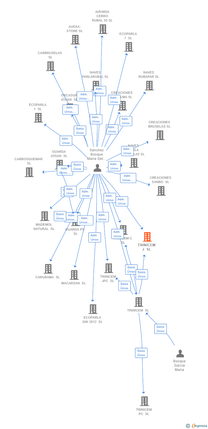Vinculaciones societarias de TRINICEM J SL