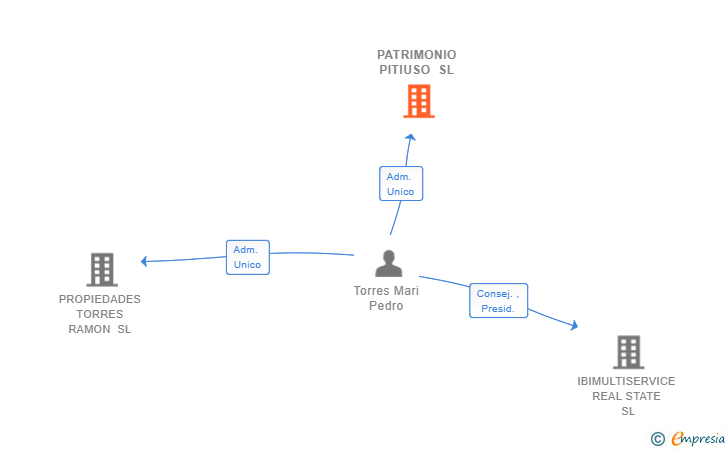Vinculaciones societarias de PATRIMONIO PITIUSO SL