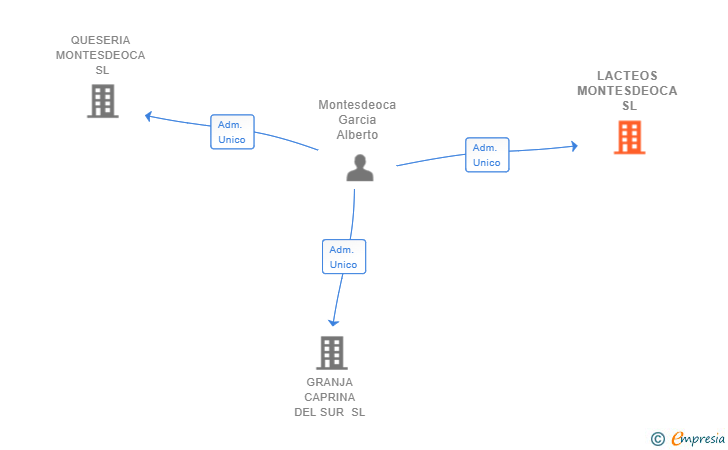 Vinculaciones societarias de LACTEOS MONTESDEOCA SL