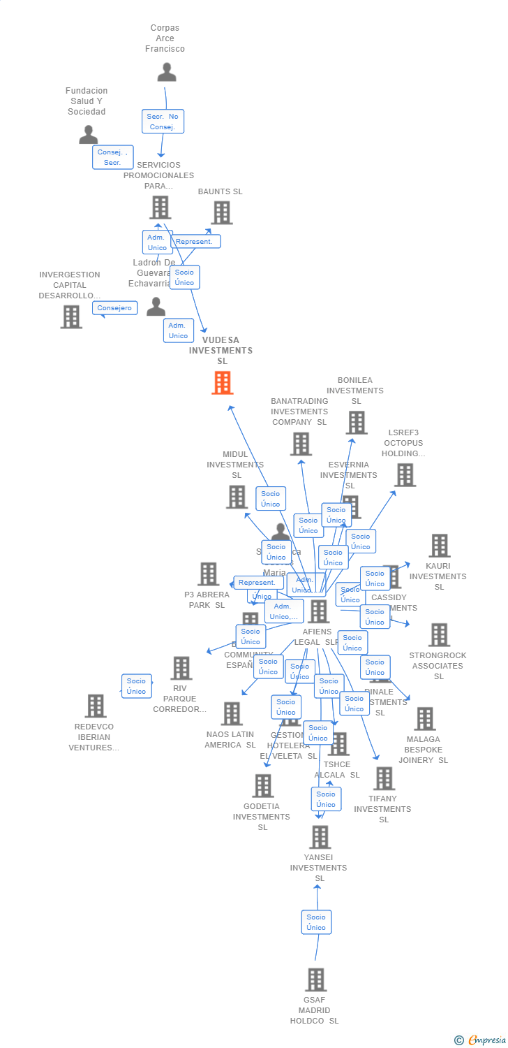Vinculaciones societarias de VUDESA INVESTMENTS SL