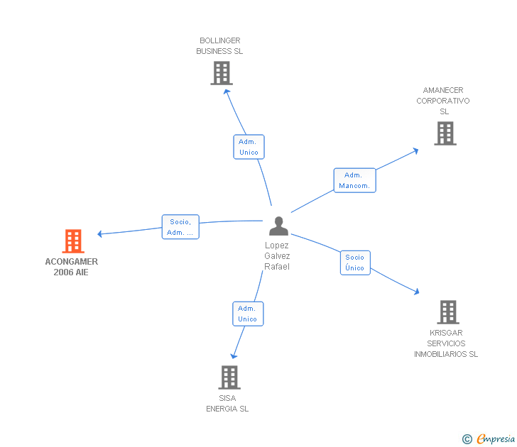 Vinculaciones societarias de ACONGAMER 2006 AIE