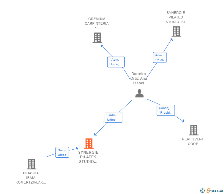 Vinculaciones societarias de SYNERGIE PILATES STUDIO DONOSTIA SL
