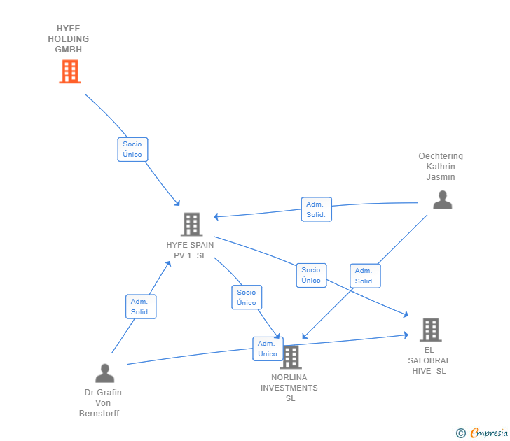 Vinculaciones societarias de HYFE HOLDING GMBH