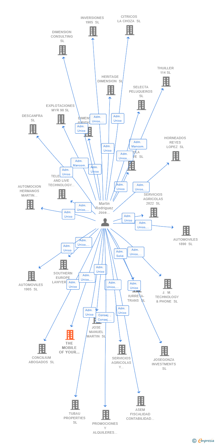 Vinculaciones societarias de THE MOBILE OF YOUR LIFE SL