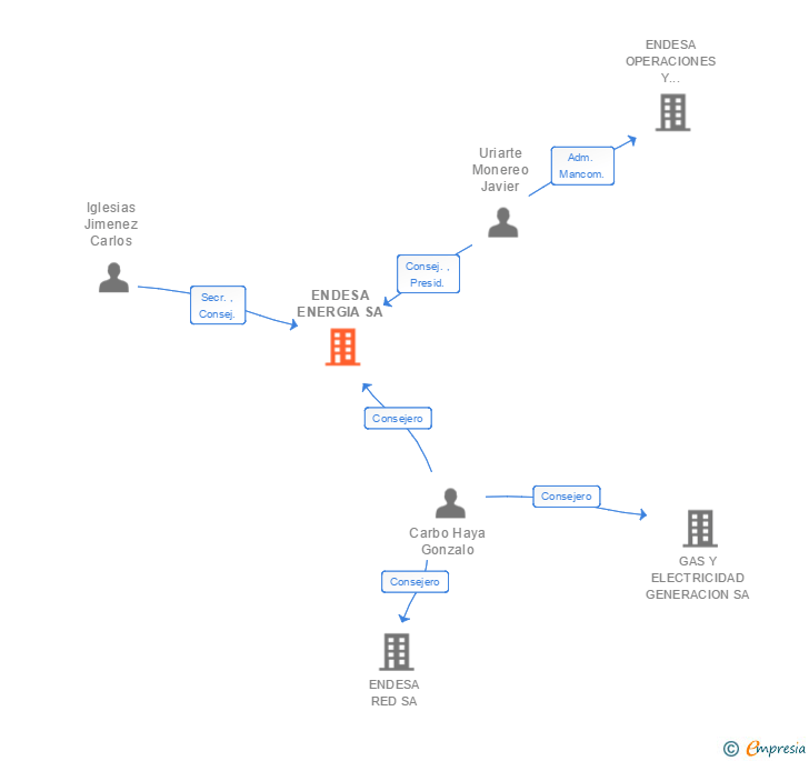 Vinculaciones societarias de ENDESA ENERGIA SA