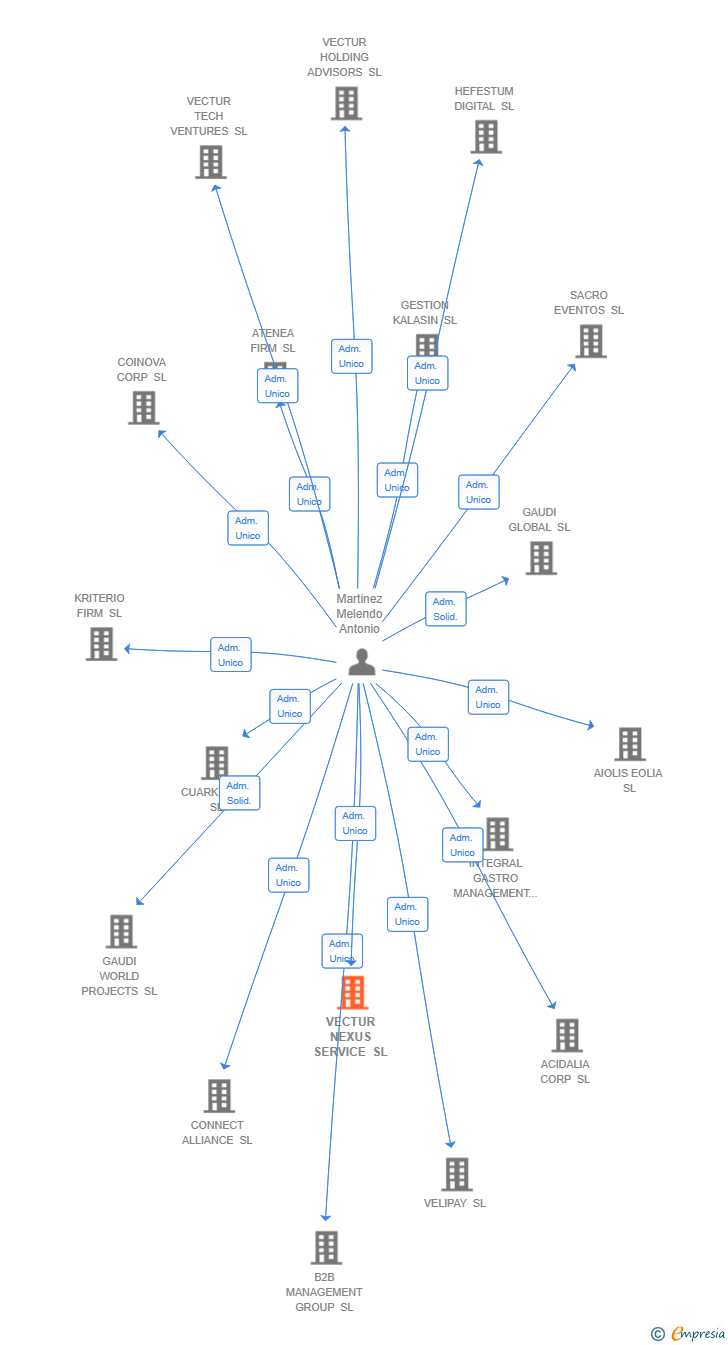 Vinculaciones societarias de VECTUR NEXUS SERVICE SL