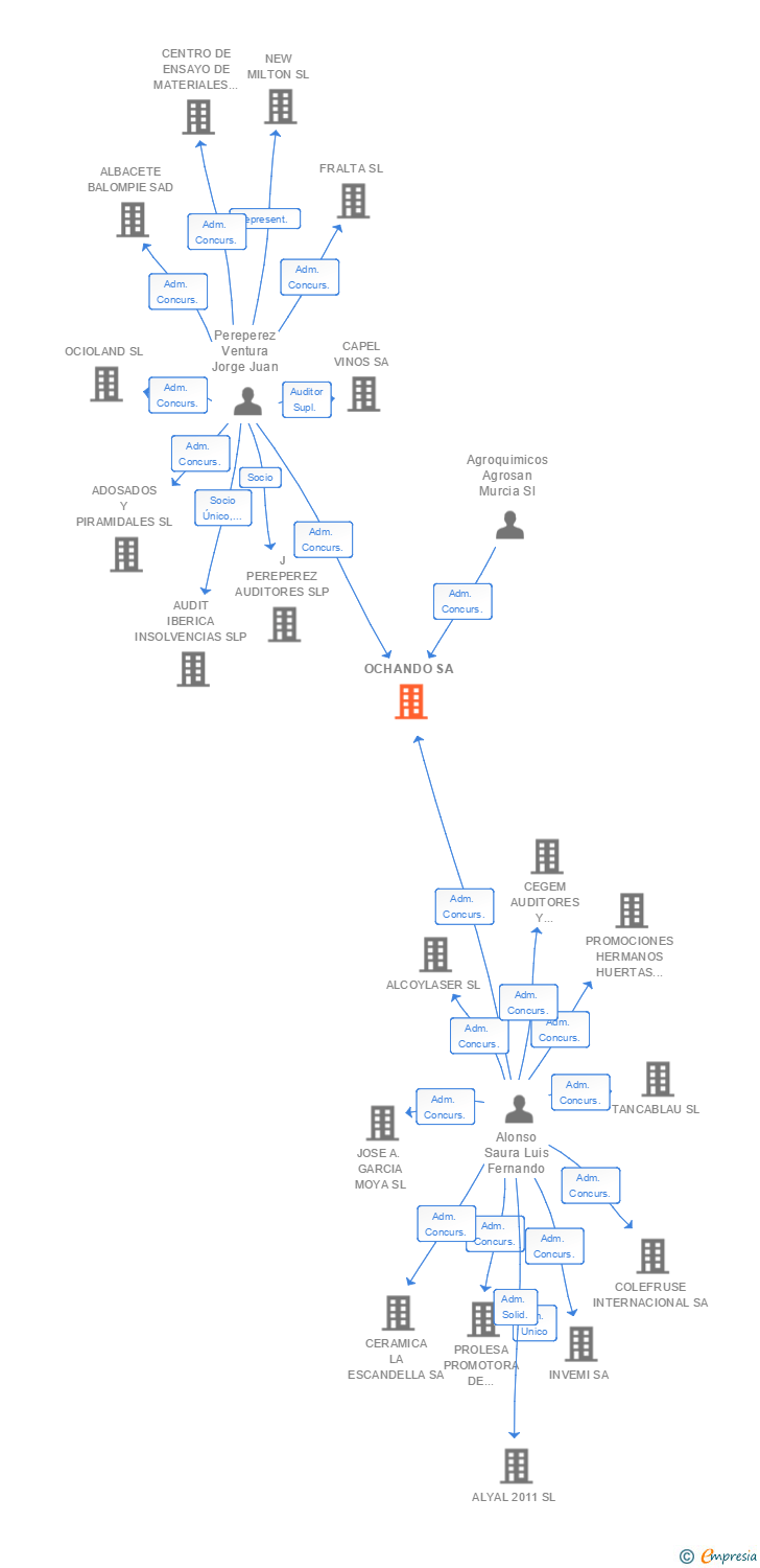 Vinculaciones societarias de OCHANDO SA