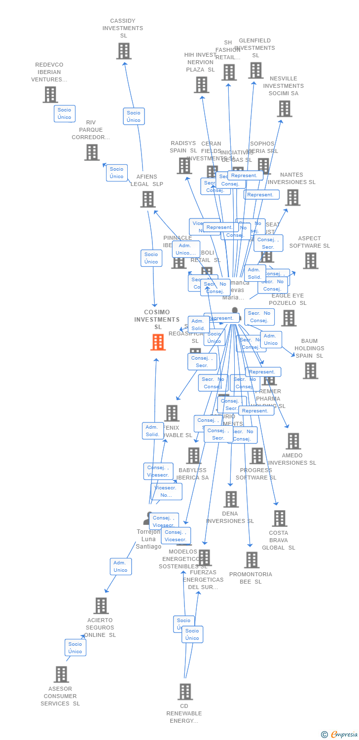 Vinculaciones societarias de COSIMO INVESTMENTS SL