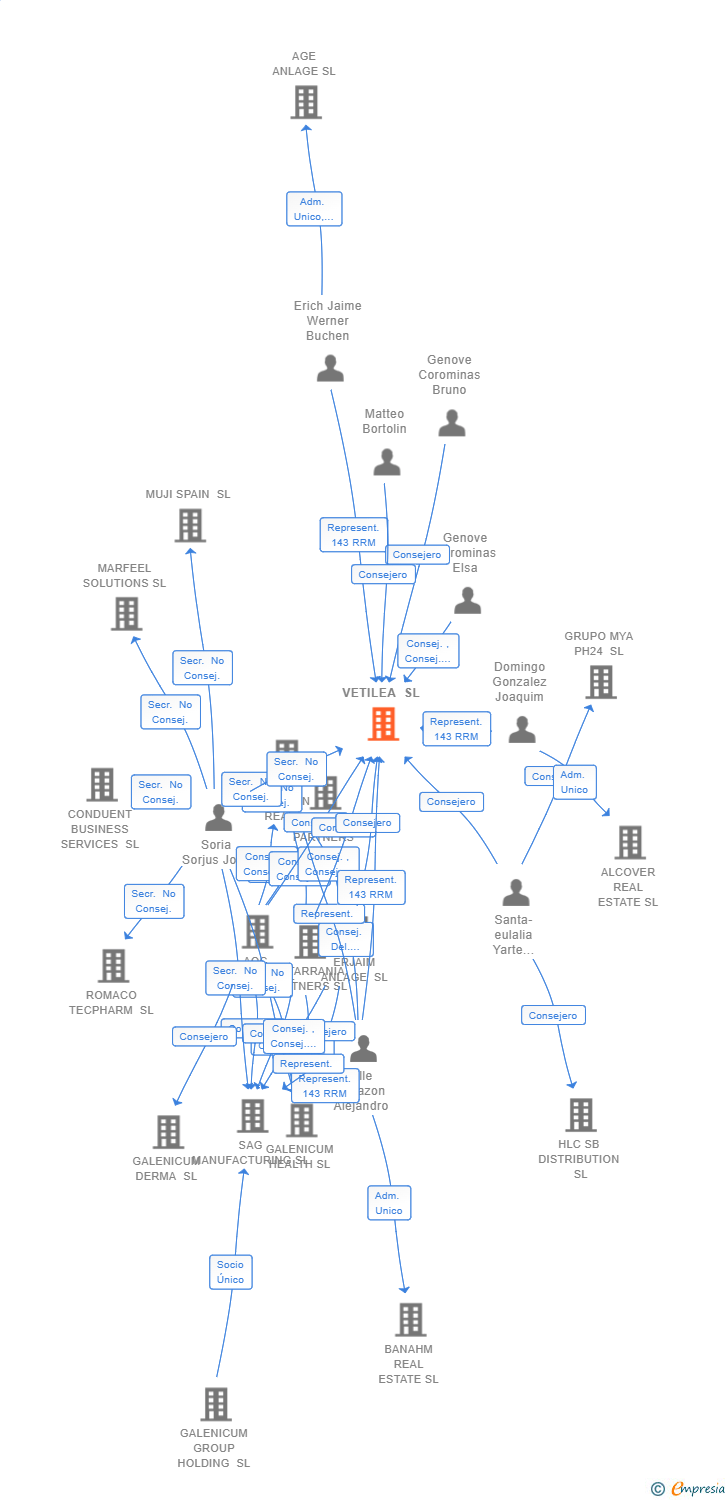 Vinculaciones societarias de VETILEA SL
