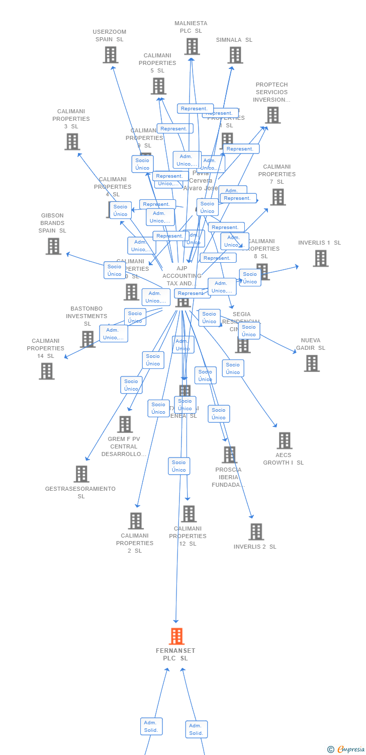 Vinculaciones societarias de FERNANSET PLC SL