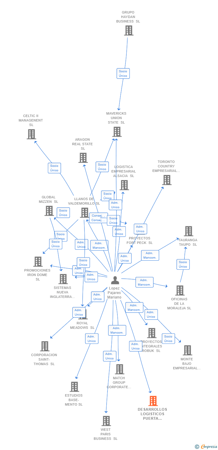 Vinculaciones societarias de DESARROLLOS LOGISTICOS PUERTA DE MADRID SL