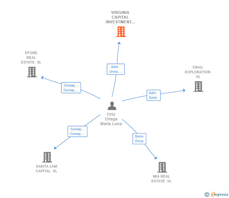 Vinculaciones societarias de VIRGINIA CAPITAL INVESTMENT SL