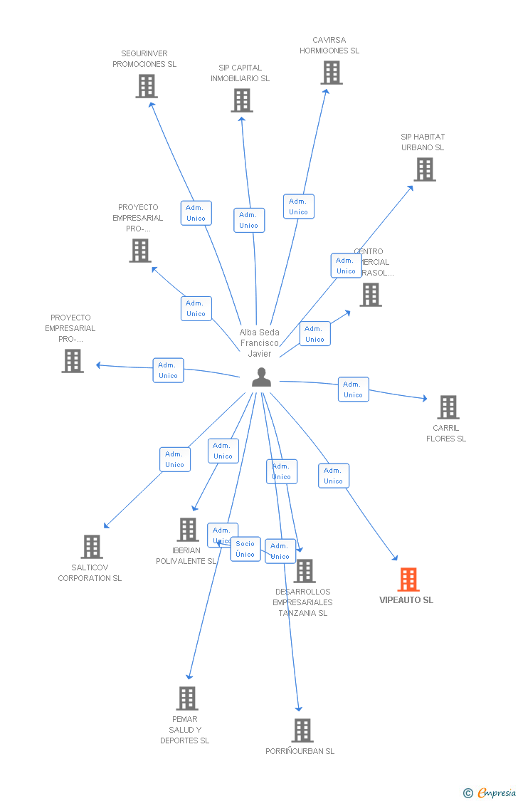 Vinculaciones societarias de VIPEAUTO SL