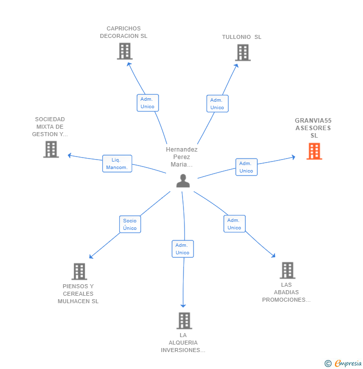 Vinculaciones societarias de GRANVIA55 ASESORES SL