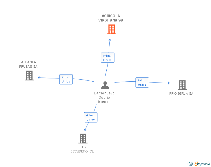 Vinculaciones societarias de AGRICOLA VIRGITANA SL