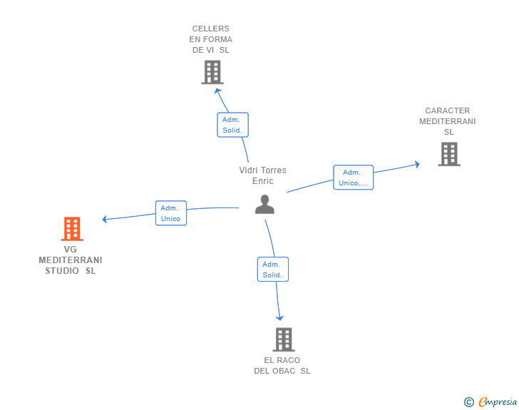 Vinculaciones societarias de VG MEDITERRANI STUDIO SL