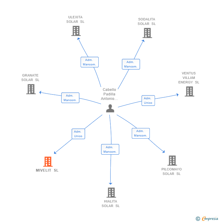 Vinculaciones societarias de MIVELIT SL