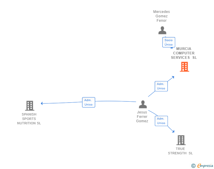 Vinculaciones societarias de MURCIA COMPUTER SERVICES SL