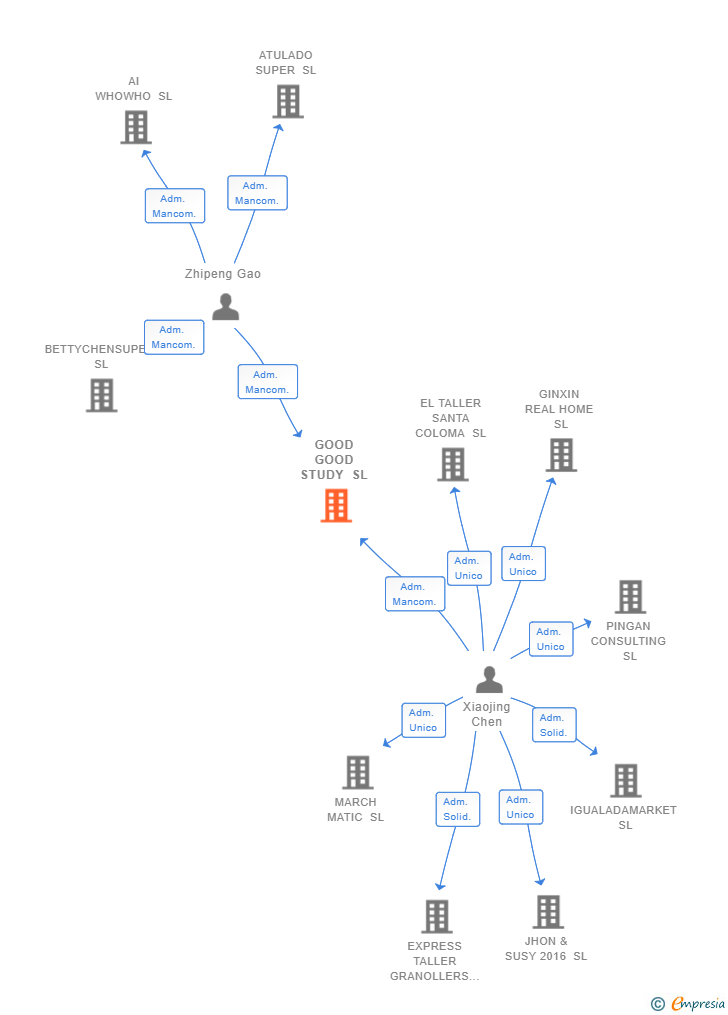 Vinculaciones societarias de GOOD GOOD STUDY SL