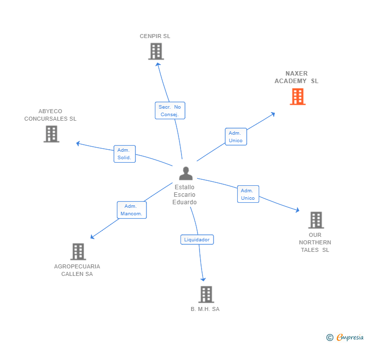 Vinculaciones societarias de NAXER ACADEMY SL