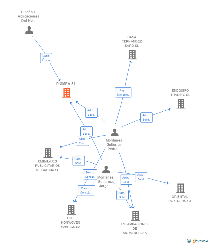 Vinculaciones societarias de PIGMEA SL