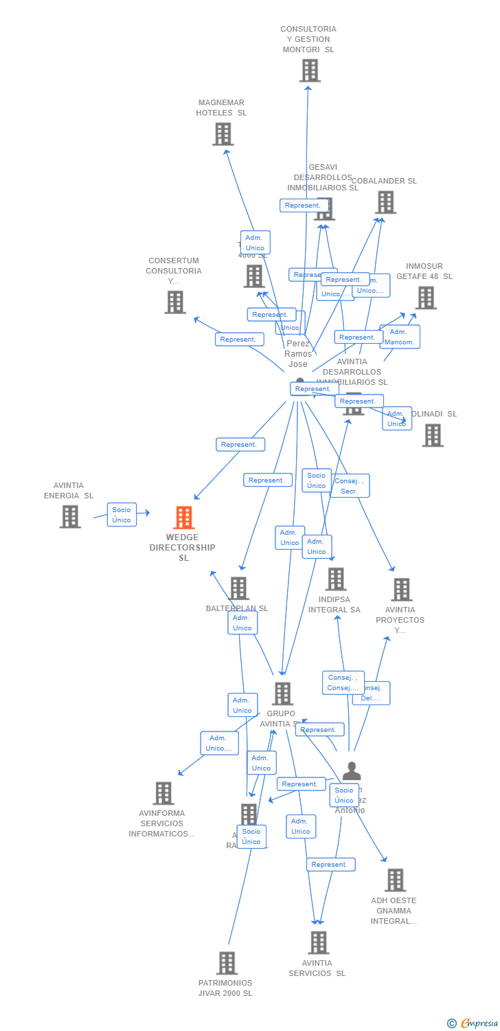 Vinculaciones societarias de WEDGE DIRECTORSHIP SL