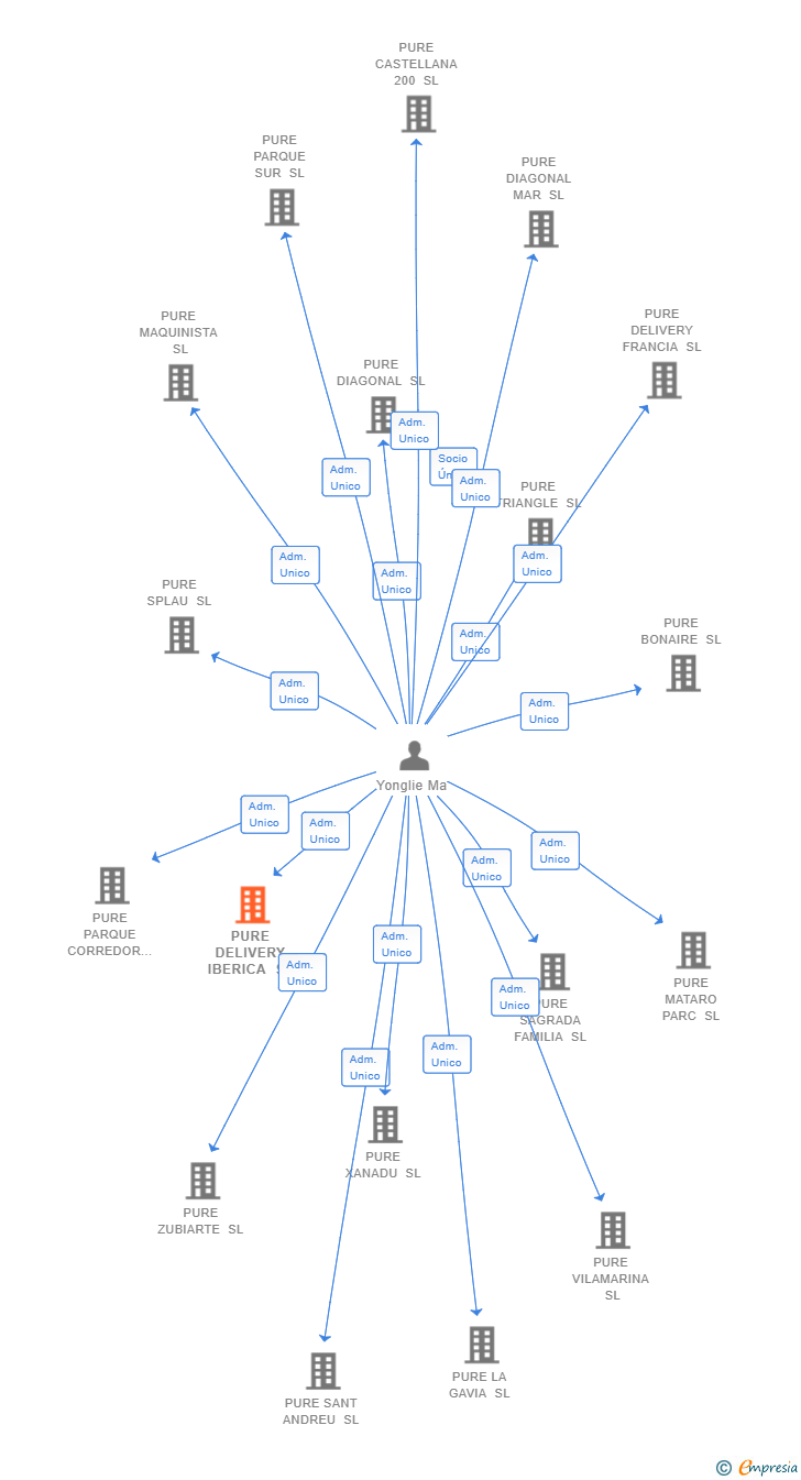 Vinculaciones societarias de PURE DELIVERY IBERICA SL