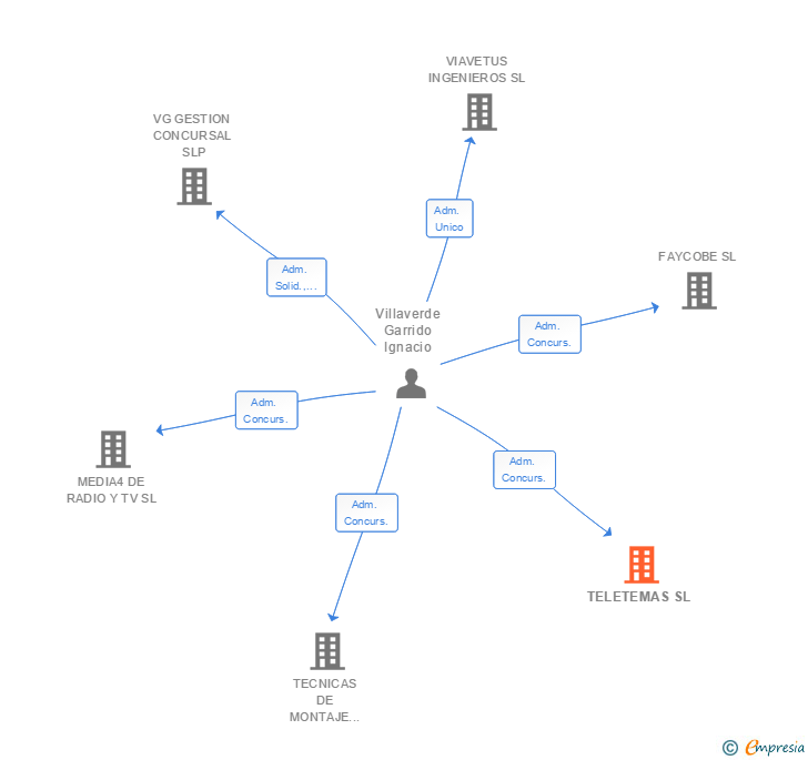 Vinculaciones societarias de TELETEMAS SL