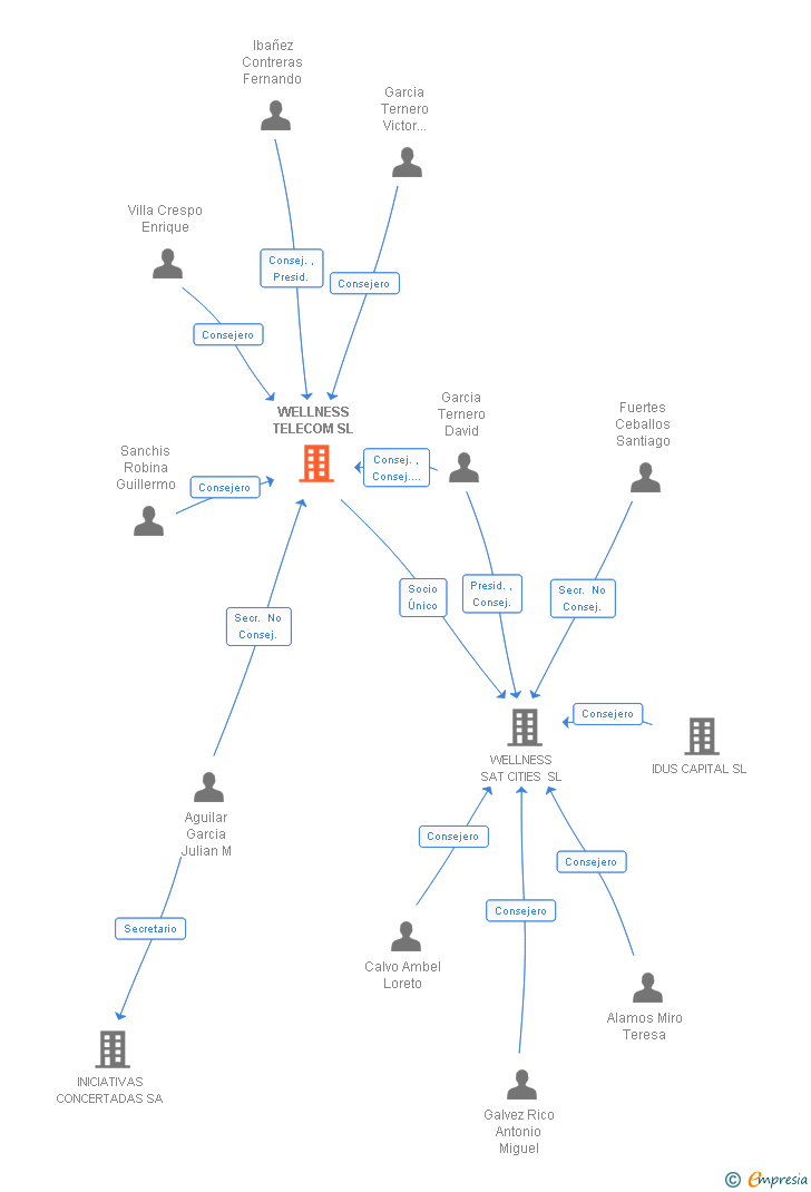 Vinculaciones societarias de WELLNESS TELECOM SL