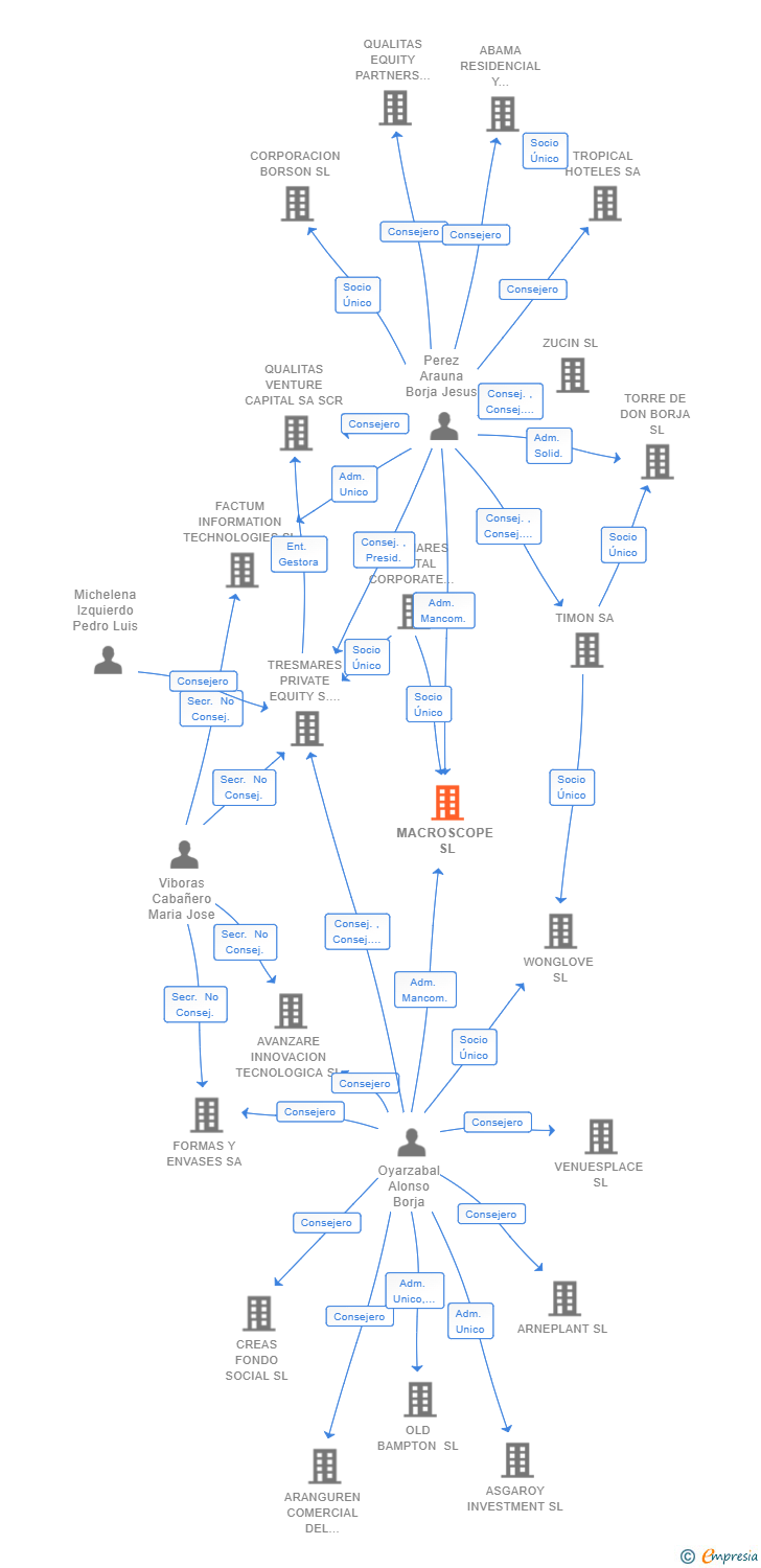 Vinculaciones societarias de MACROSCOPE SL