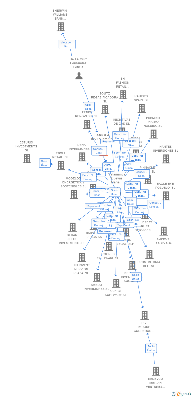 Vinculaciones societarias de ANIOLA INVESTMENTS SL