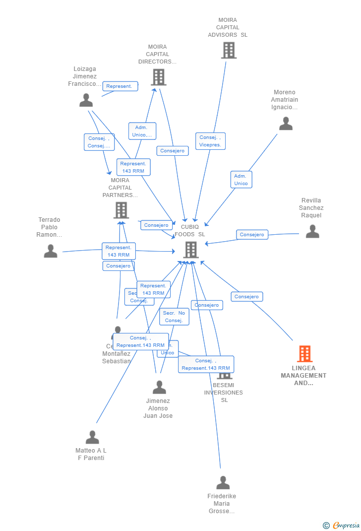 Vinculaciones societarias de LINGEA MANAGEMENT AND CONSULTING SL