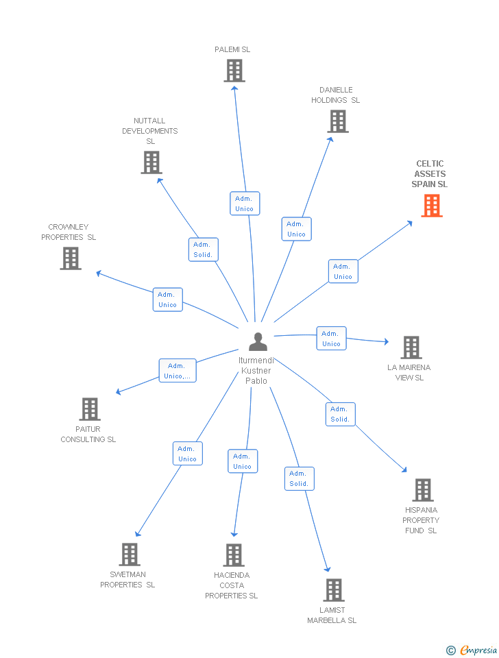 Vinculaciones societarias de CELTIC ASSETS SPAIN SL