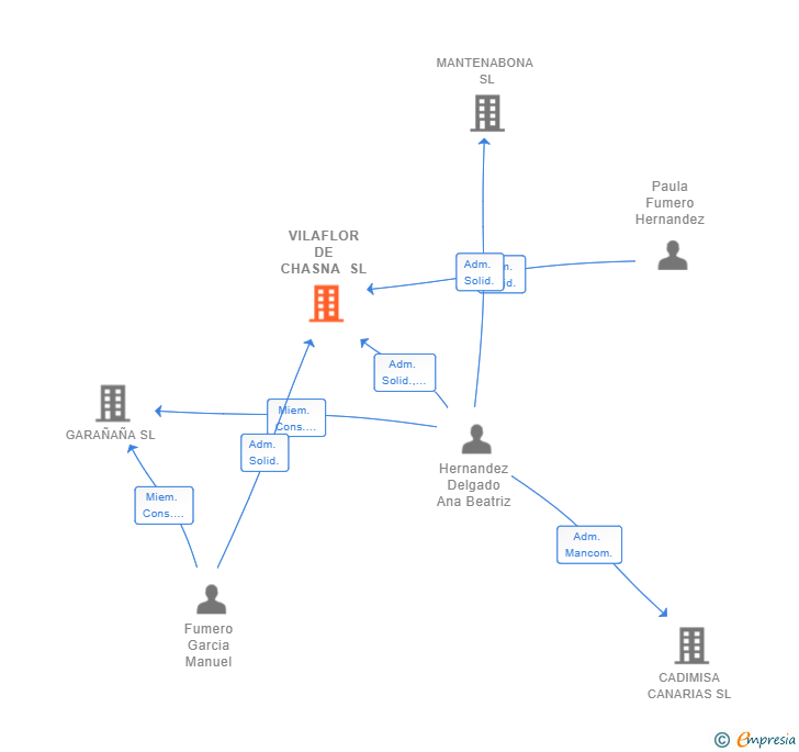 Vinculaciones societarias de VILAFLOR DE CHASNA SL