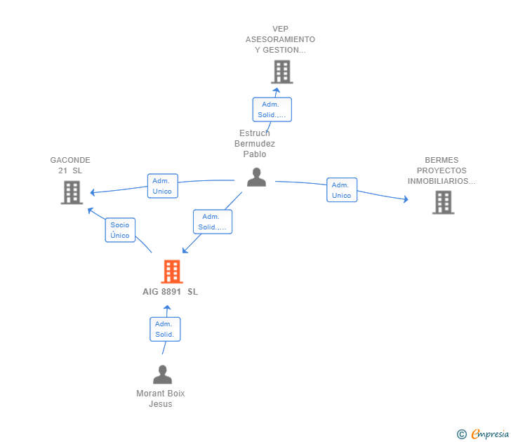 Vinculaciones societarias de AIG 8891 SL