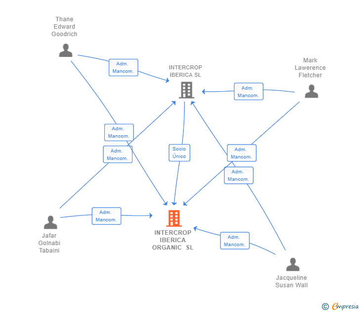Vinculaciones societarias de INTERCROP IBERICA ORGANIC SL