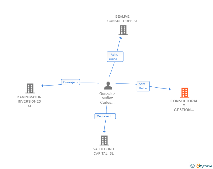 Vinculaciones societarias de CONSULTORIA Y GESTION DE PROYECTOS INMOBILIARIOS SL