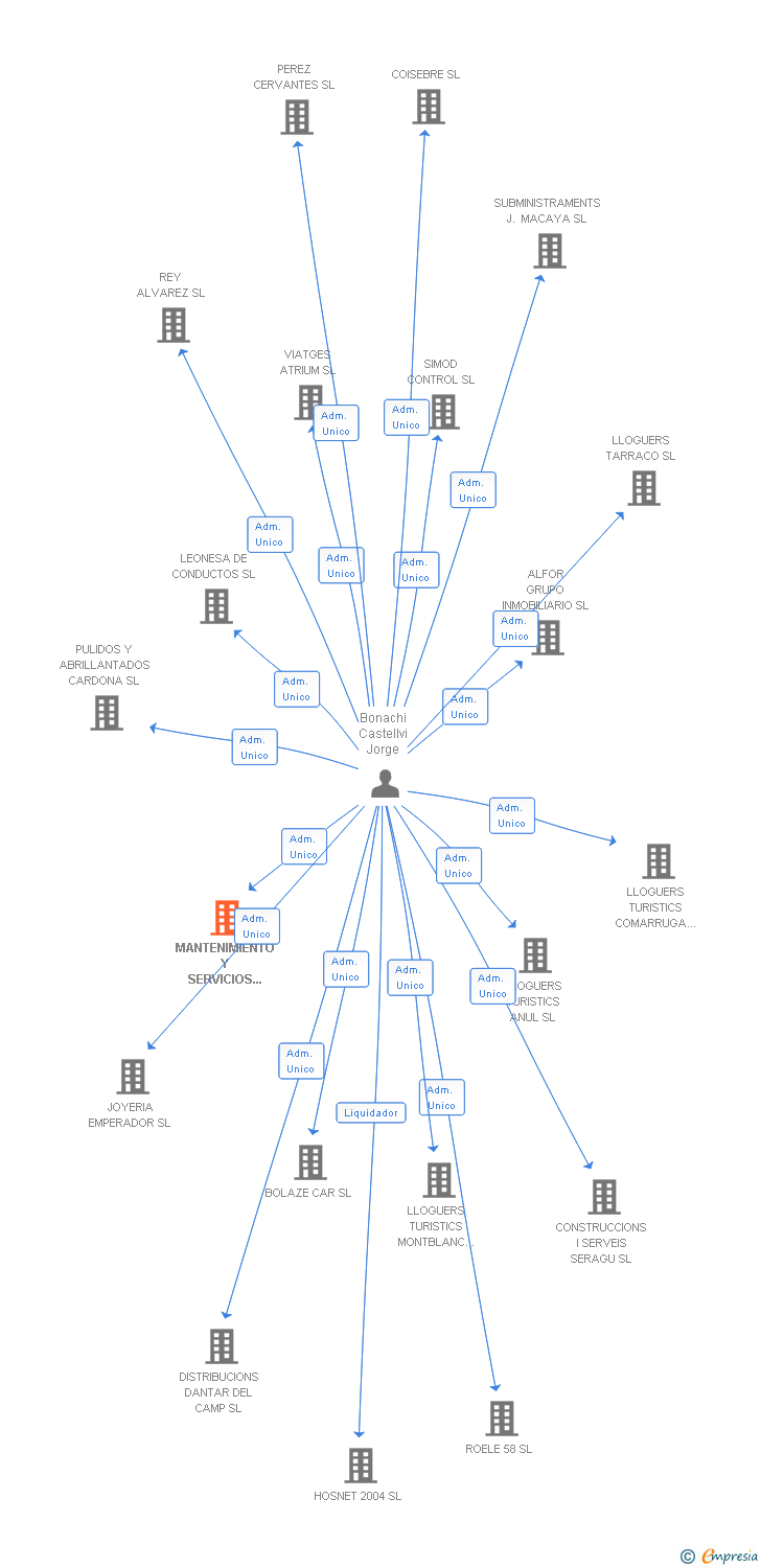 Vinculaciones societarias de MANTENIMIENTO Y SERVICIOS BROTWIT SL